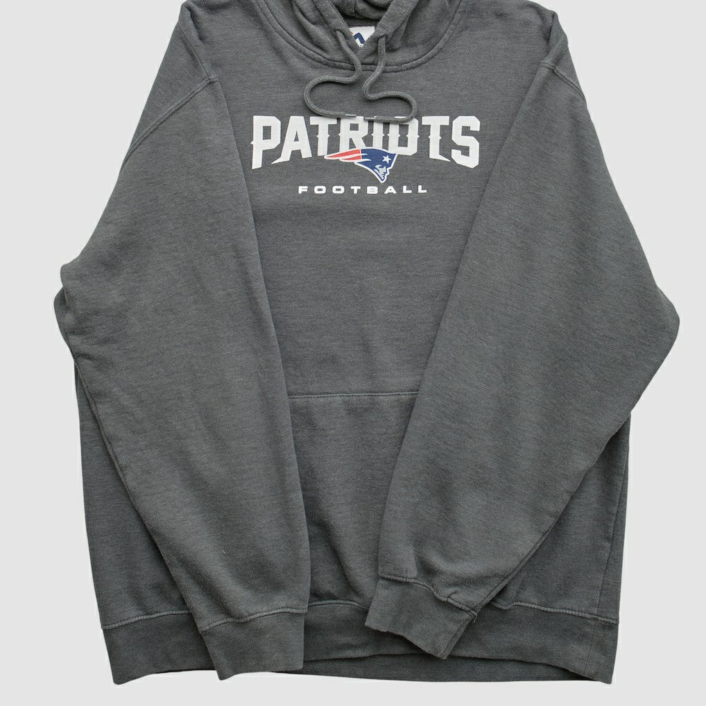 New England Patriots Majestic 2010s Hooded Pullover Sweatshirt - Charcoal Vintage - Fanatics