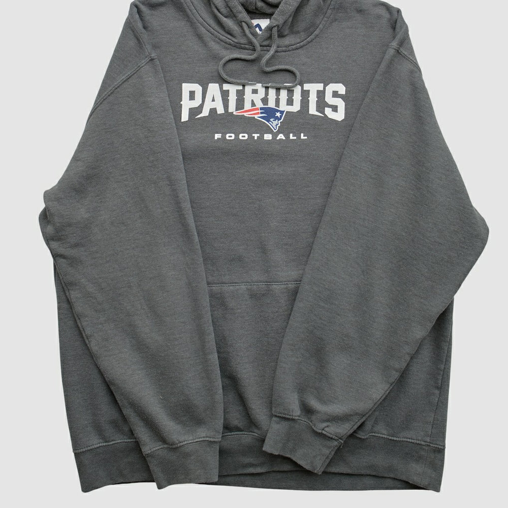 New England Patriots Majestic 2010s Hooded Pullover Sweatshirt - Charcoal Vintage - Fanatics