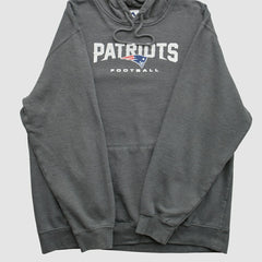 New England Patriots Majestic 2010s Hooded Pullover Sweatshirt - Charcoal Vintage - Fanatics