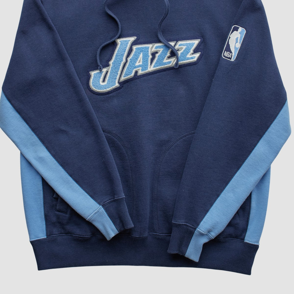Vintage Utah Jazz NBA 2000s Hooded Pullover Sweatshirt Navy