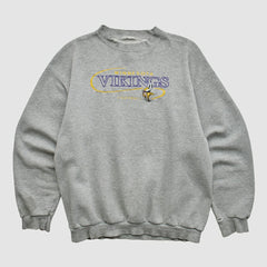Minnesota Vikings 90s Pullover Sweatshirt - Heather Gray Vintage - Fanatics