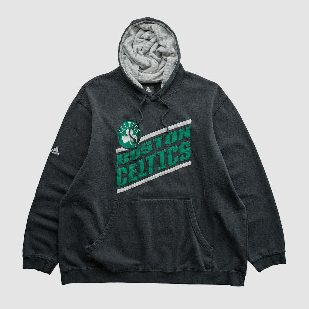 Adidas Boston Celtics 2010s Hooded Pullover Sweatshirt Black Vintage