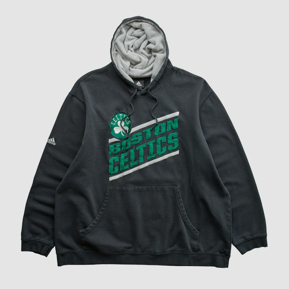 Adidas Boston Celtics 2010s Hooded Pullover Sweatshirt Black Vintage
