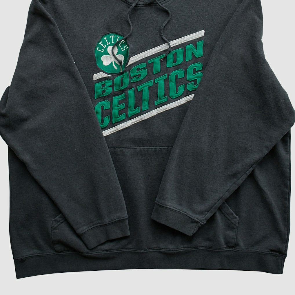 Adidas Boston Celtics 2010s Hooded Pullover Sweatshirt Black Vintage