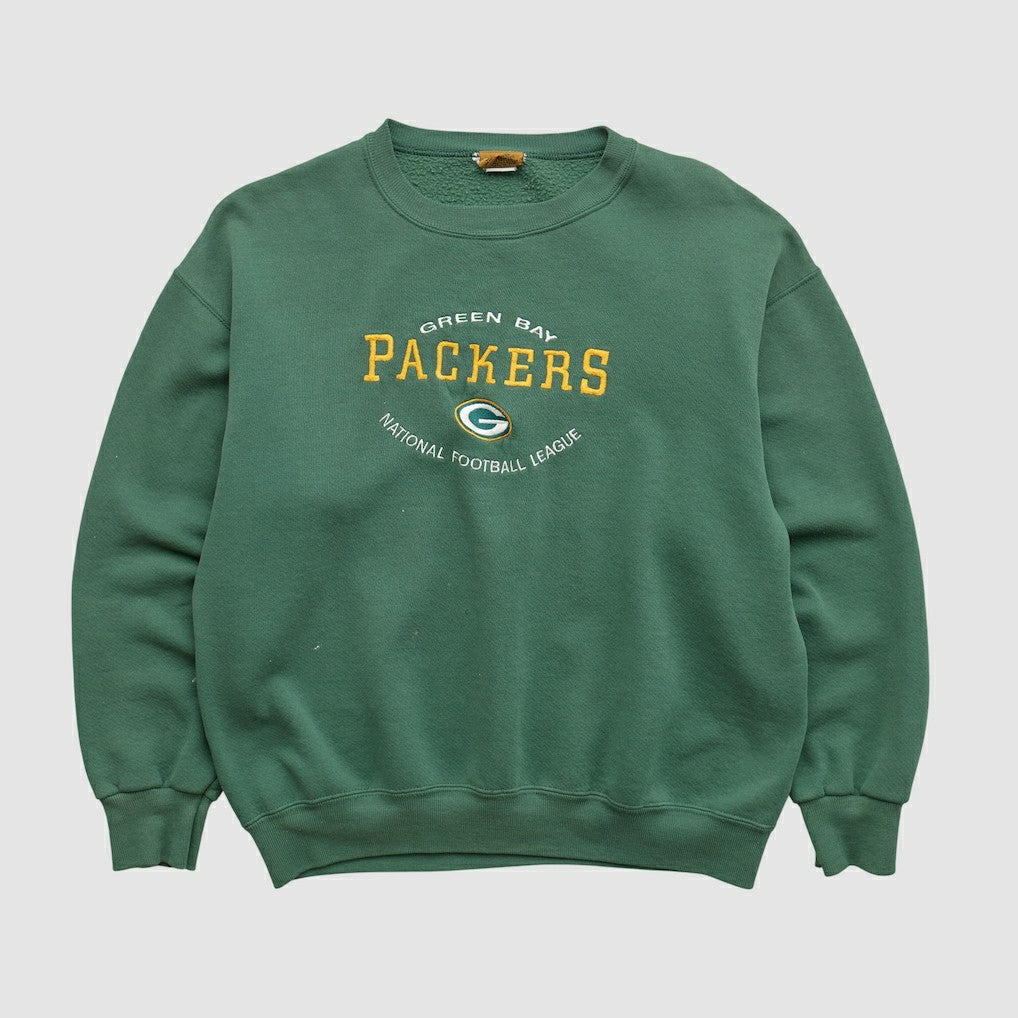 Green Bay Packers Nutmeg 90s Pullover Sweatshirt - Green Vintage - Fanatics
