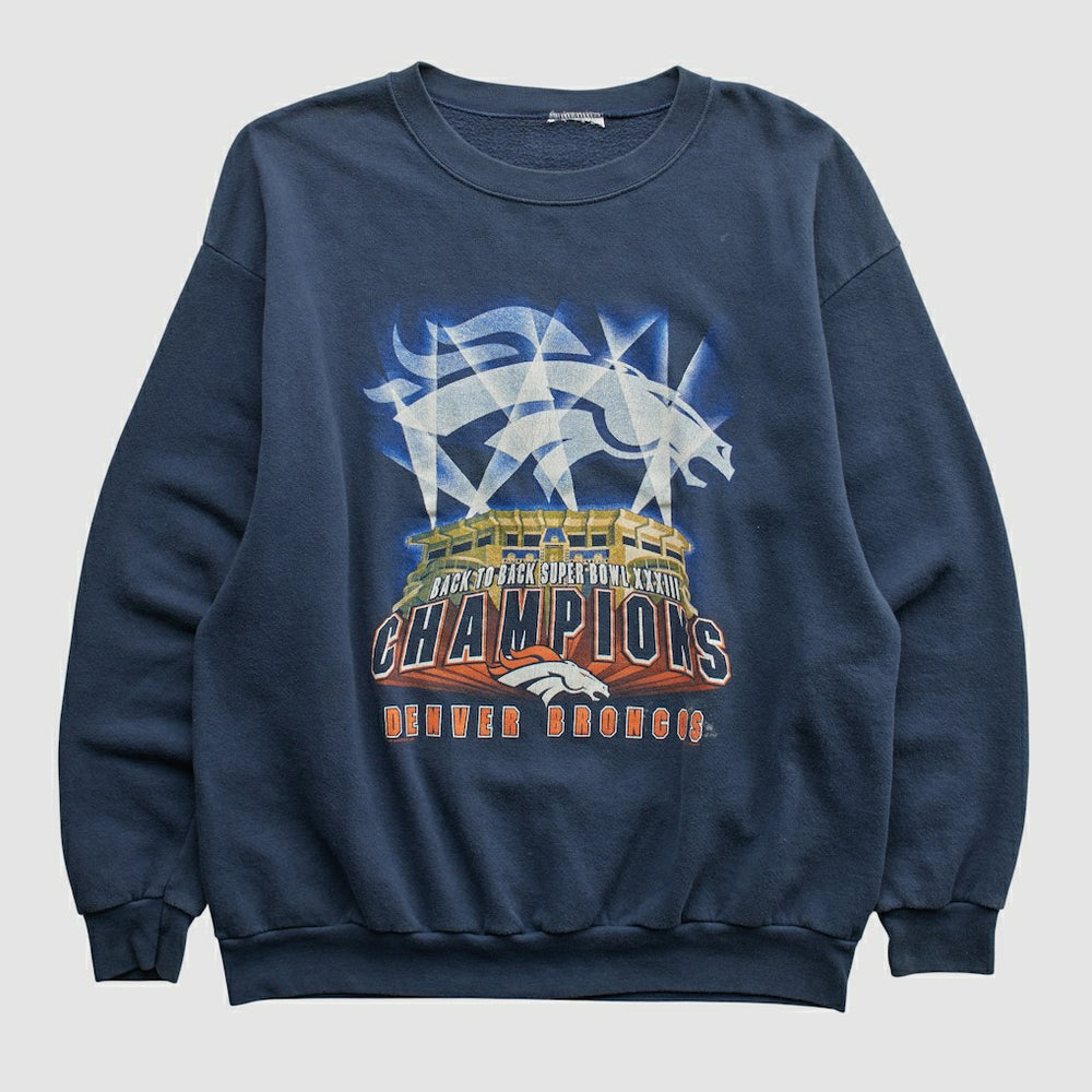 Denver Broncos 1999 Pullover Sweatshirt - Navy Vintage - Fanatics