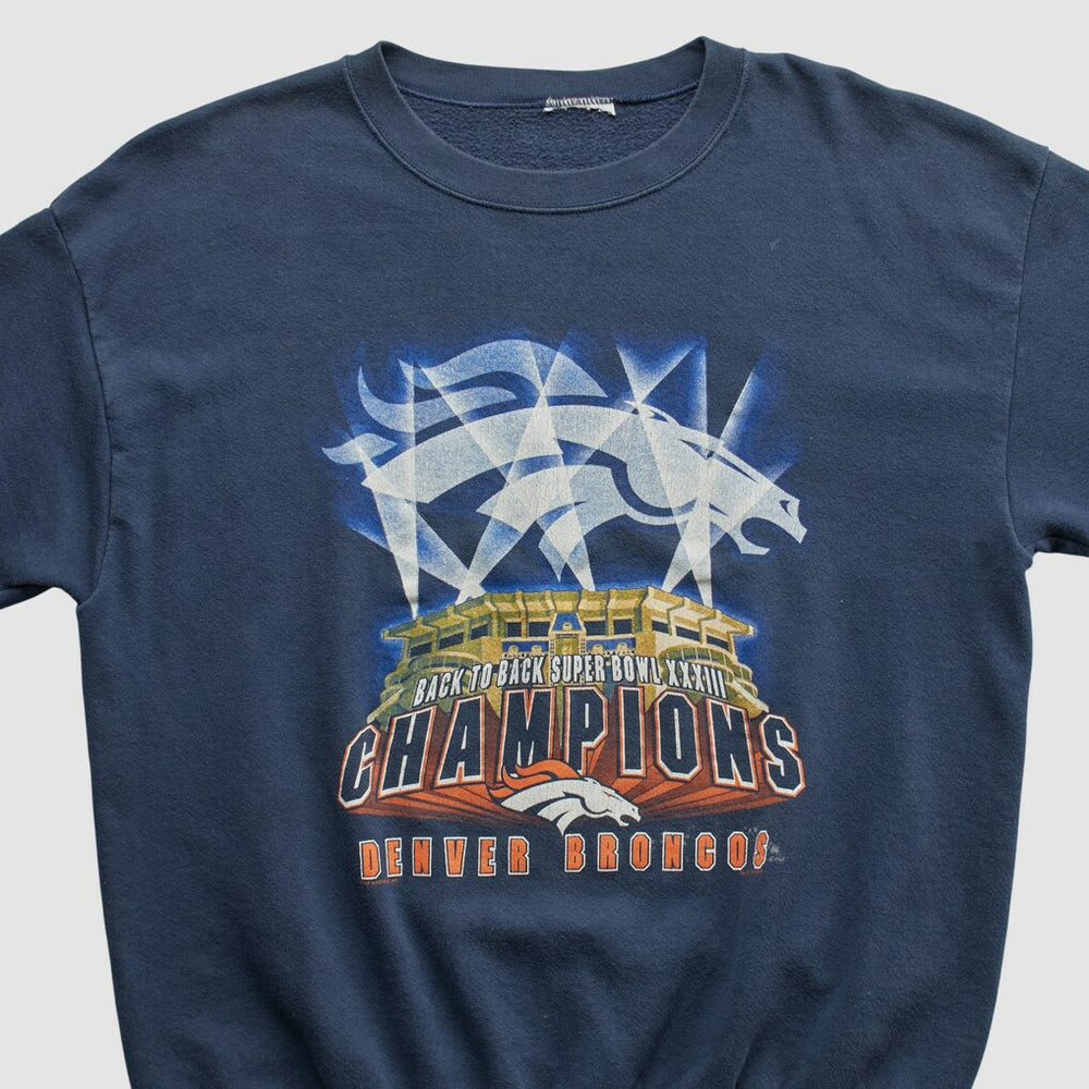 Denver Broncos 1999 Pullover Sweatshirt - Navy Vintage - Fanatics