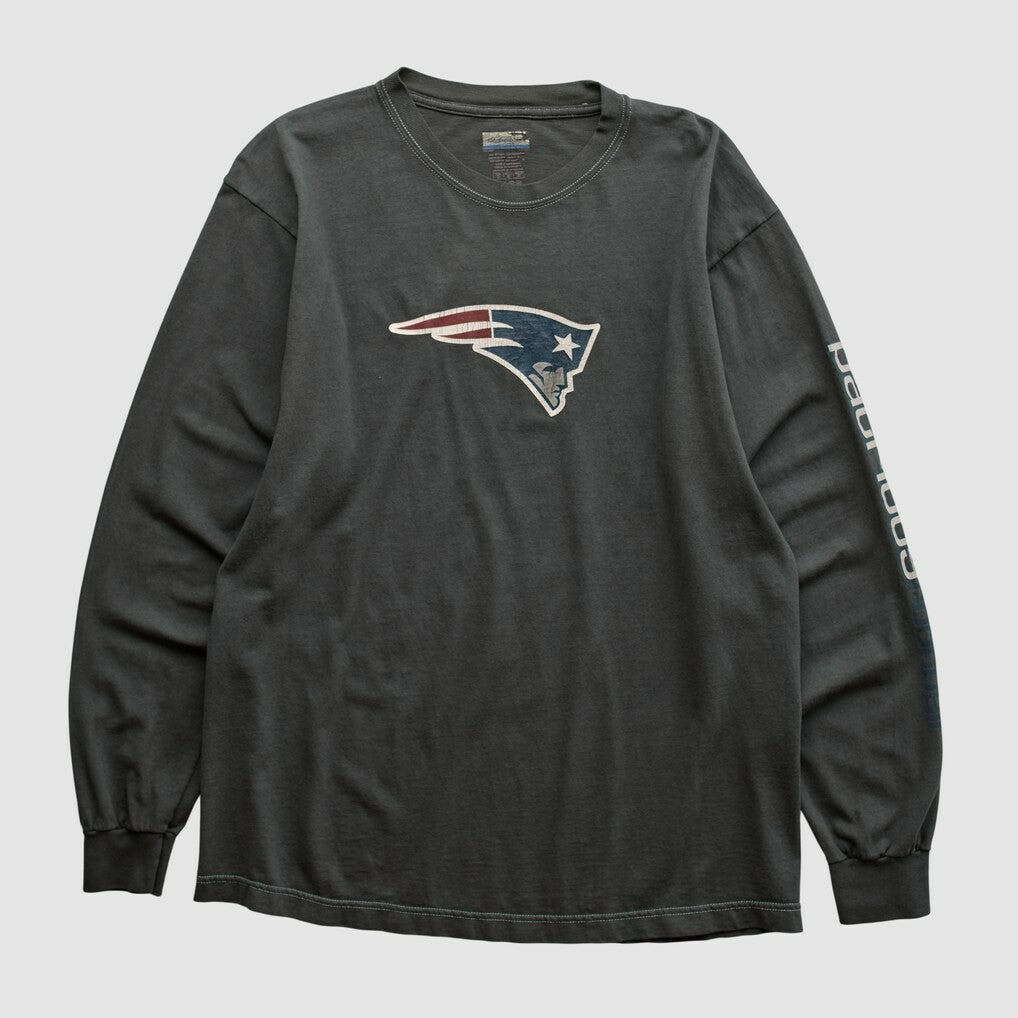 New England Patriots Reebok 2000s Long Sleeve T-shirt - Charcoal Vintage - Fanatics