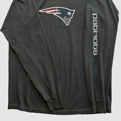 New England Patriots Reebok 2000s Long Sleeve T-shirt - Charcoal Vintage - Fanatics