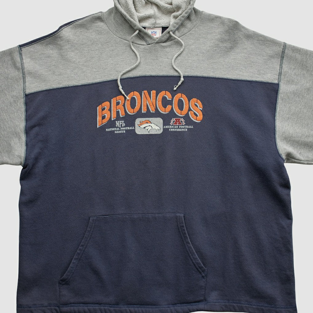 Denver Broncos NFL 2000s Hooded Pullover Sweatshirt - Heather Gray Vintage - Fanatics