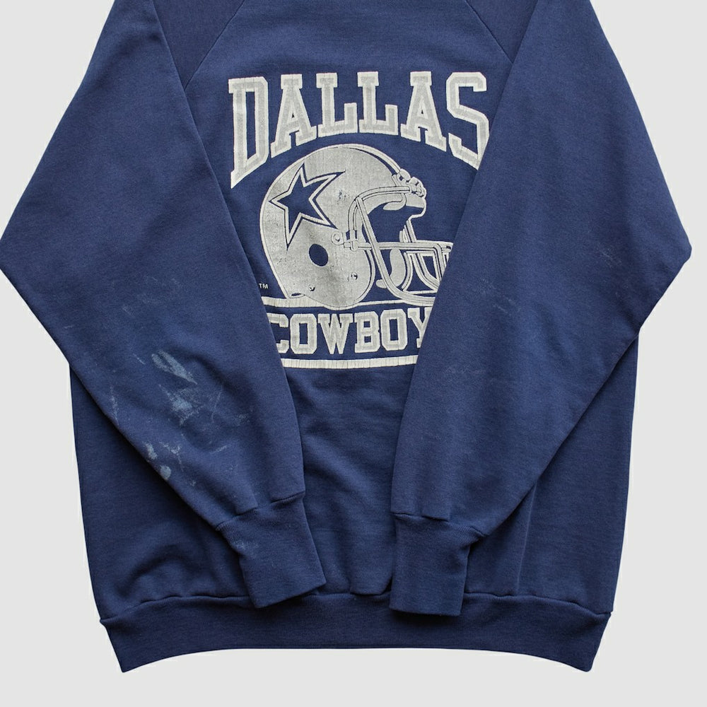 Dallas Cowboys Logo 7 80s Pullover Sweatshirt - Navy Vintage - Fanatics