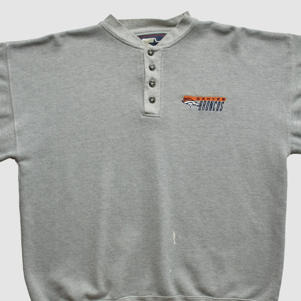 Denver Broncos Starter 90s Pullover Sweatshirt - Heather Gray Vintage - Fanatics