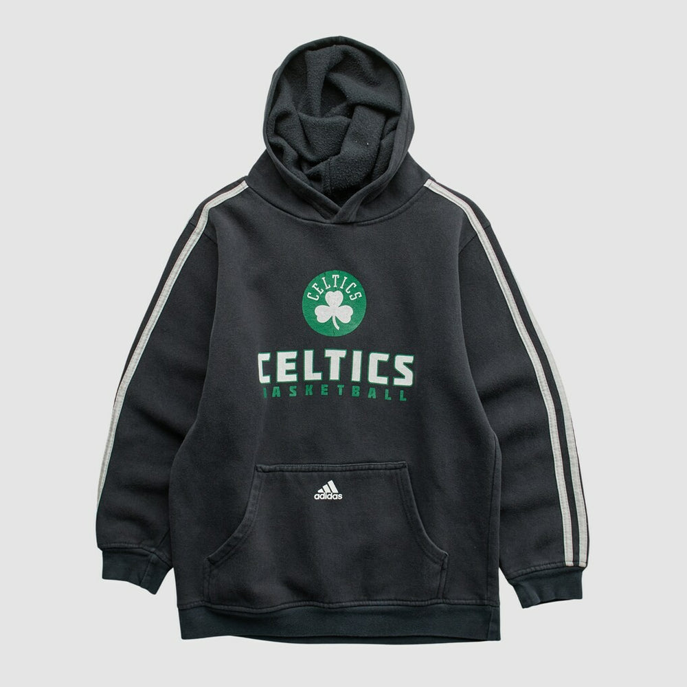 Adidas Boston Celtics 2010s Hooded Pullover Sweatshirt Black Vintage