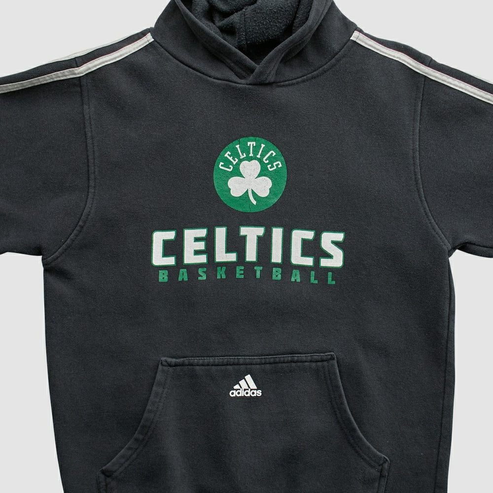 Adidas Boston Celtics 2010s Hooded Pullover Sweatshirt Black Vintage
