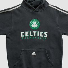 Adidas Boston Celtics 2010s Hooded Pullover Sweatshirt Black Vintage