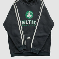 Adidas Boston Celtics 2010s Hooded Pullover Sweatshirt Black Vintage