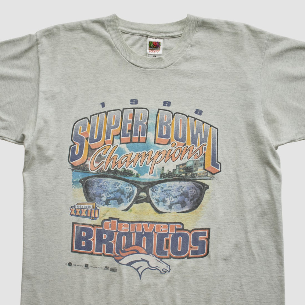 Super Bowl XXXIII Fruit of The Loom 1998 T-shirt - Heather Gray Vintage - Fanatics