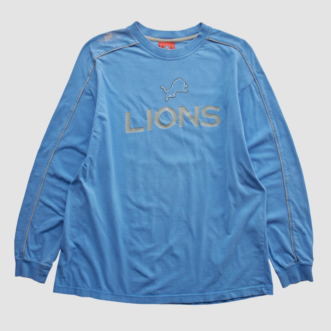 Detroit Lions NFL 2000s Long Sleeve T-shirt - Light Blue Vintage - Fanatics