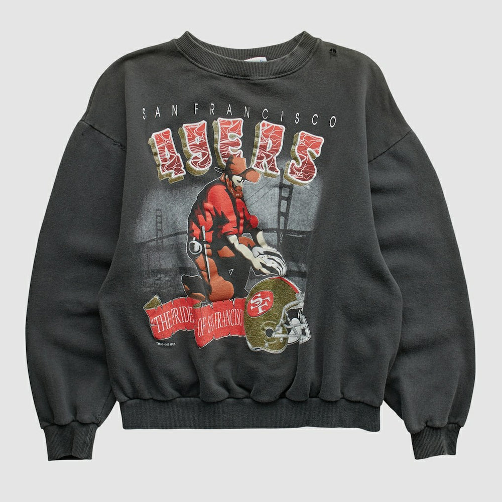 San Francisco 49ers All Out Fan 90s Pullover Sweatshirt - Black Vintage - Fanatics