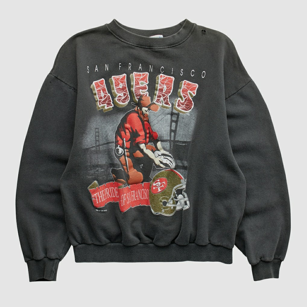 San Francisco 49ers All Out Fan 90s Pullover Sweatshirt - Black Vintage - Fanatics