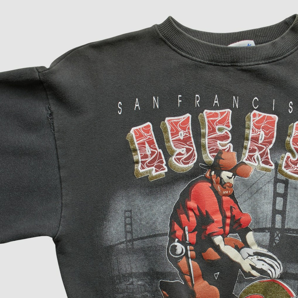 San Francisco 49ers All Out Fan 90s Pullover Sweatshirt - Black Vintage - Fanatics
