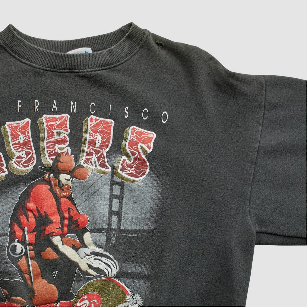 San Francisco 49ers All Out Fan 90s Pullover Sweatshirt - Black Vintage - Fanatics