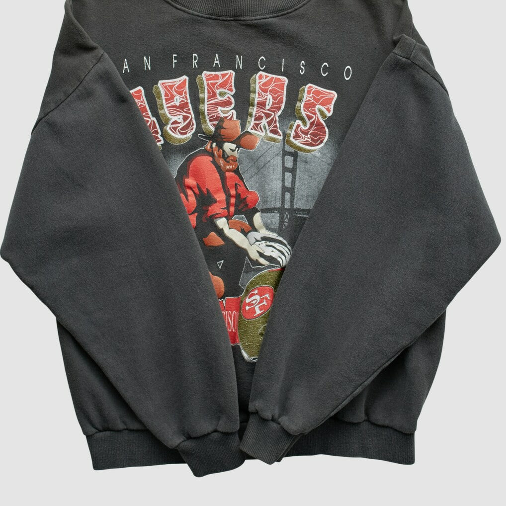 San Francisco 49ers All Out Fan 90s Pullover Sweatshirt - Black Vintage - Fanatics