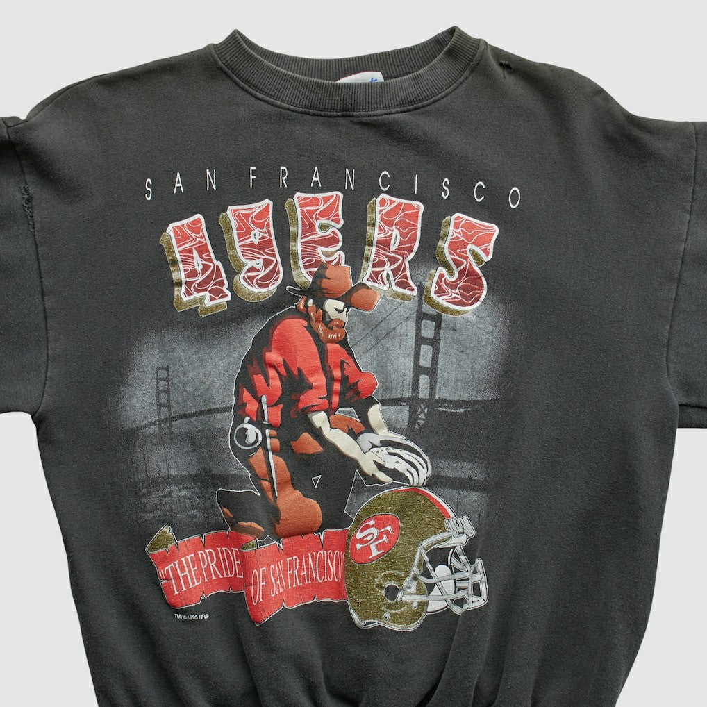 San Francisco 49ers All Out Fan 90s Pullover Sweatshirt - Black Vintage - Fanatics