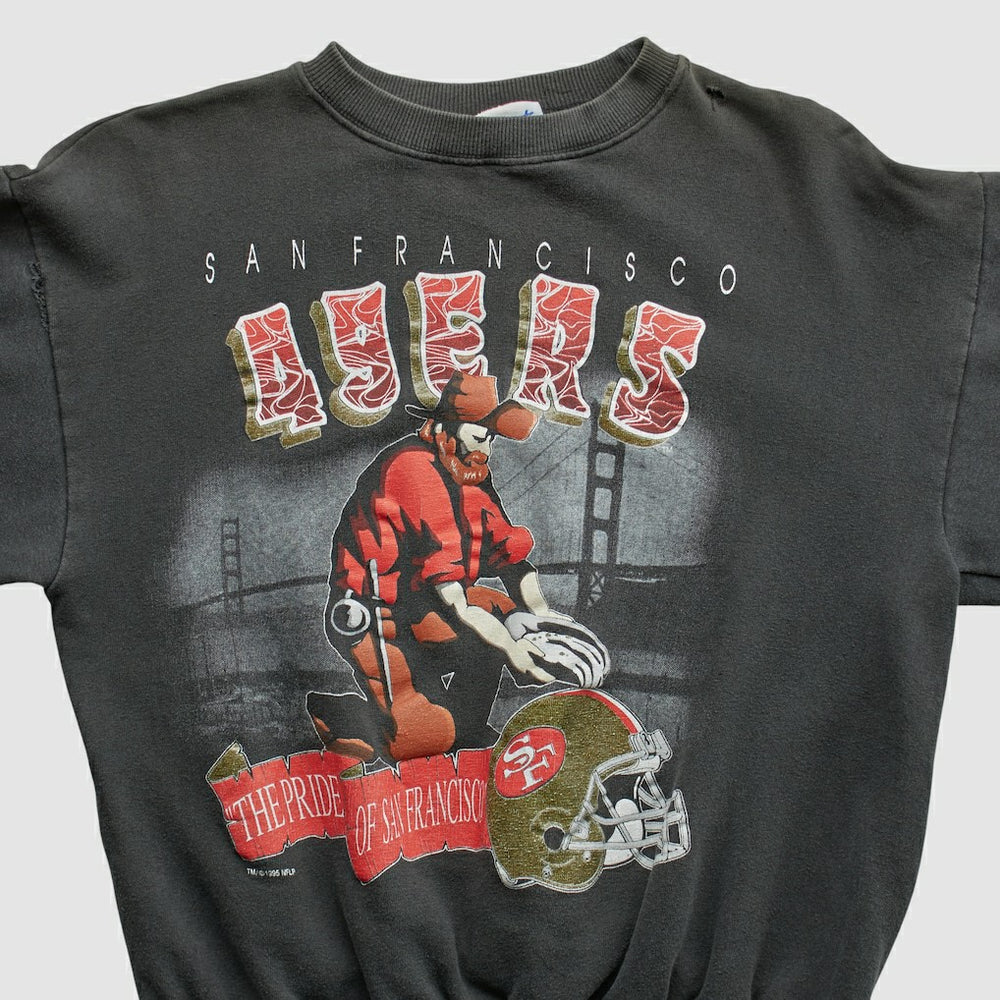 San Francisco 49ers All Out Fan 90s Pullover Sweatshirt - Black Vintage - Fanatics