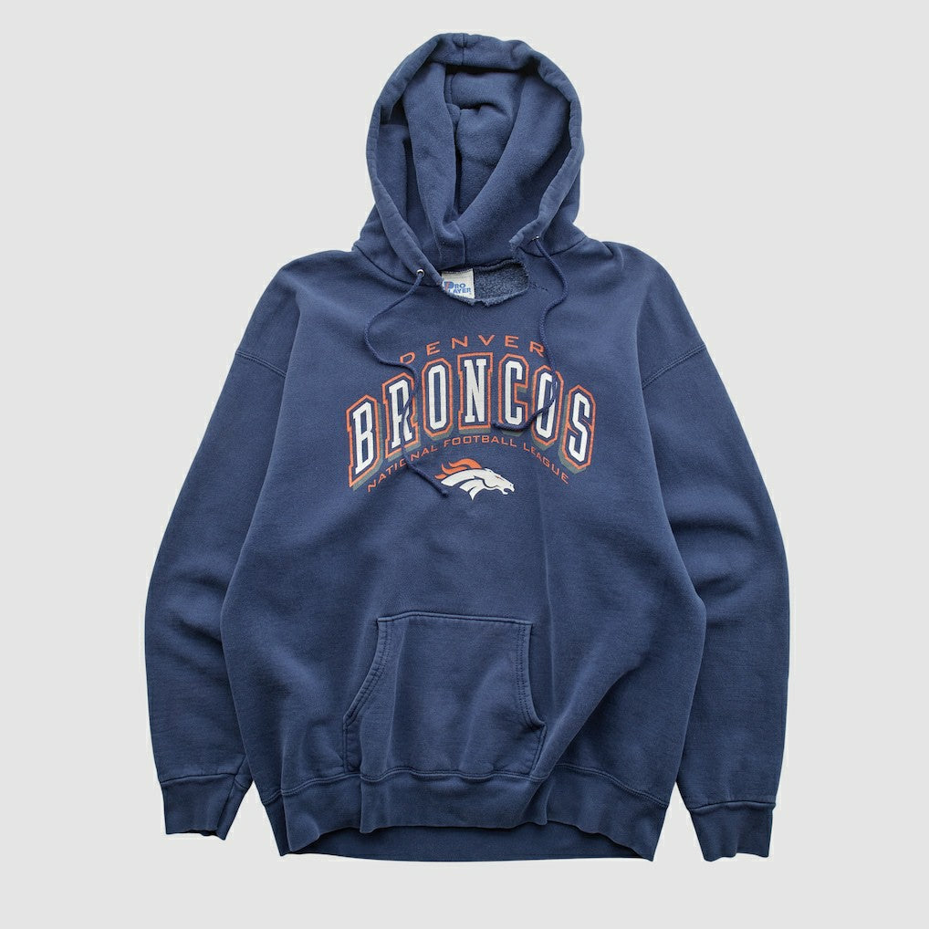 Denver Broncos Pro Player 90s Hooded Pullover Sweatshirt - Navy Vintage - Fanatics