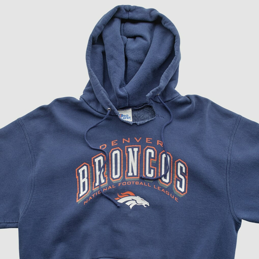 Denver Broncos Pro Player 90s Hooded Pullover Sweatshirt - Navy Vintage - Fanatics