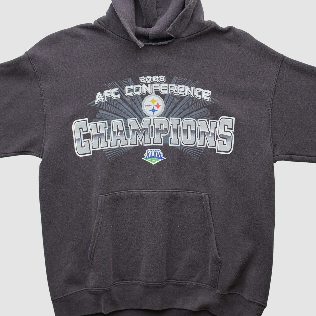 Pittsburgh Steelers NFL 2008 Hooded Pullover Sweatshirt - Black Vintage - Fanatics