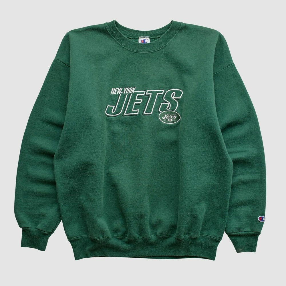 New York Jets Champion 2000s Pullover Sweatshirt - Green Vintage - Fanatics