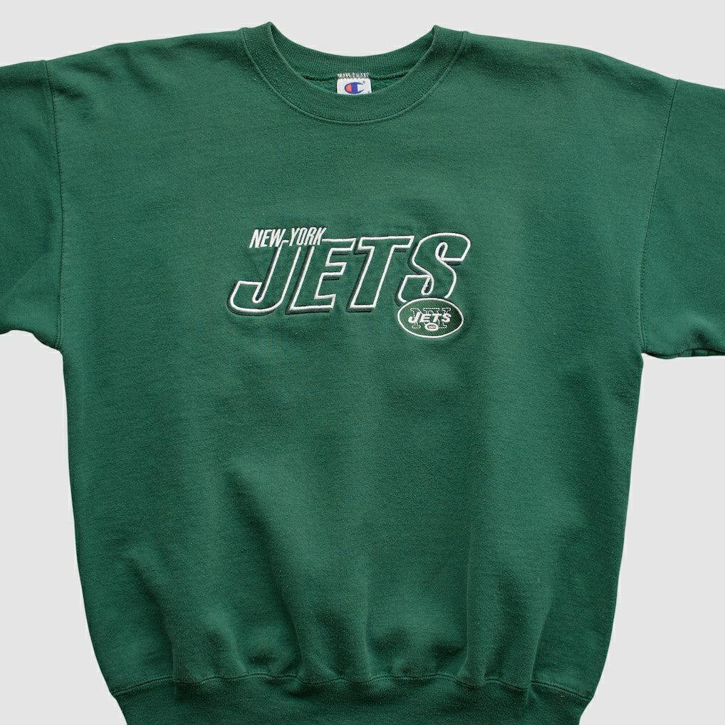 New York Jets Champion 2000s Pullover Sweatshirt - Green Vintage - Fanatics