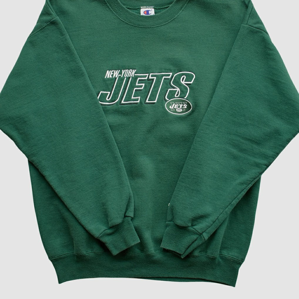 New York Jets Champion 2000s Pullover Sweatshirt - Green Vintage - Fanatics