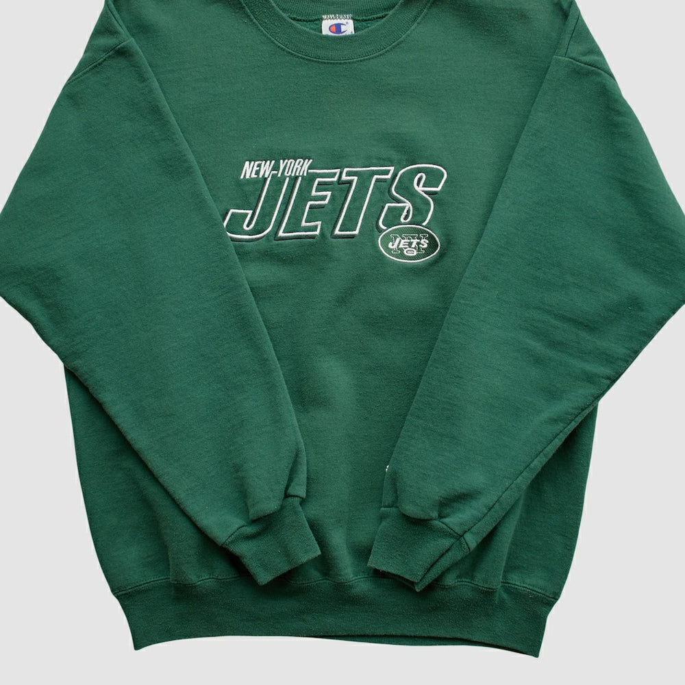 New York Jets Champion 2000s Pullover Sweatshirt - Green Vintage - Fanatics