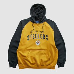 Pittsburgh Steelers Reebok 2000s Hooded Pullover Sweatshirt - Yellow Vintage - Fanatics