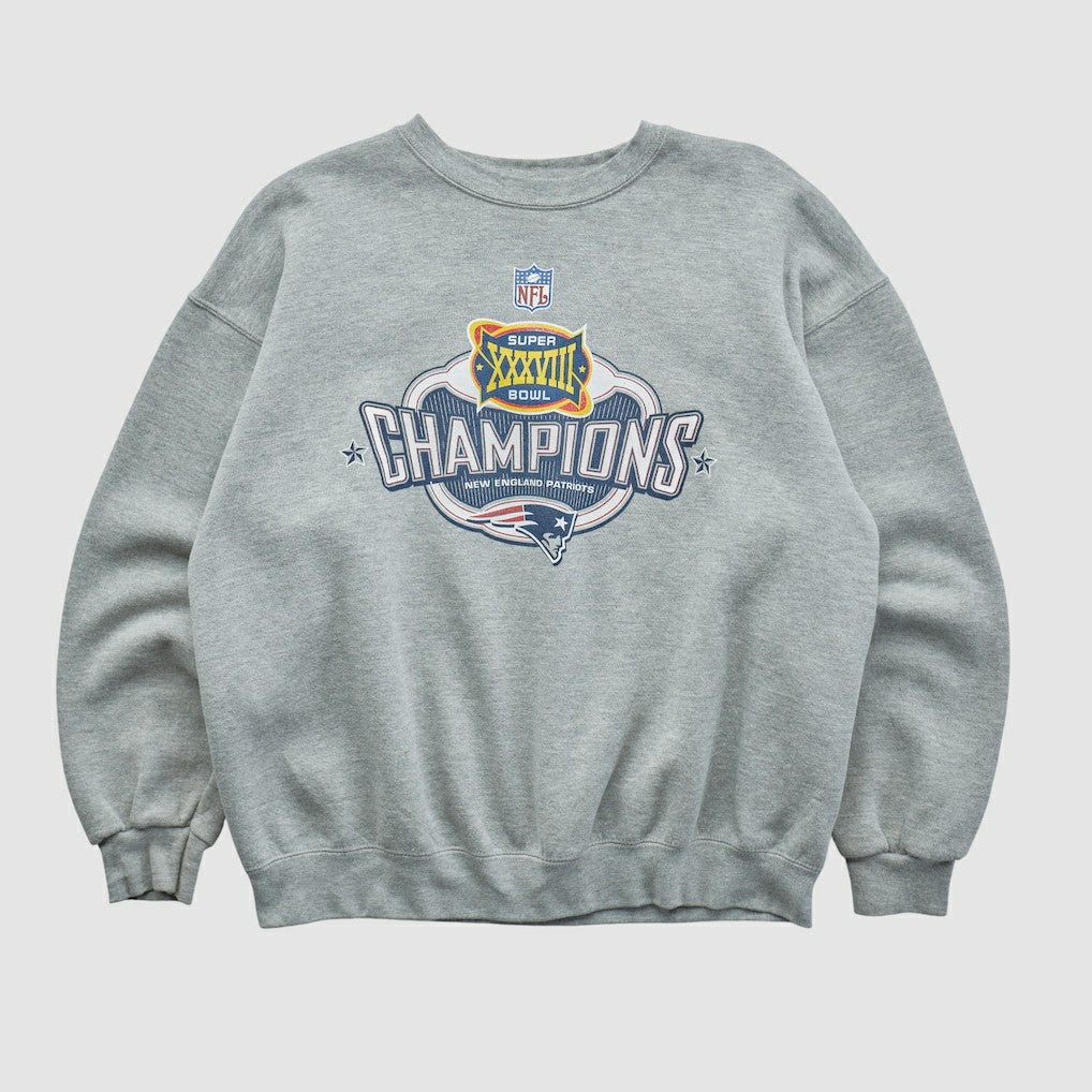 Super Bowl XXXVIII Lee Apparel 2004 Pullover Sweatshirt - Heather Gray Vintage - Fanatics