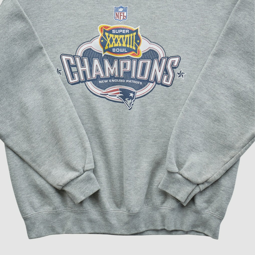 Super Bowl XXXVIII Lee Apparel 2004 Pullover Sweatshirt - Heather Gray Vintage - Fanatics
