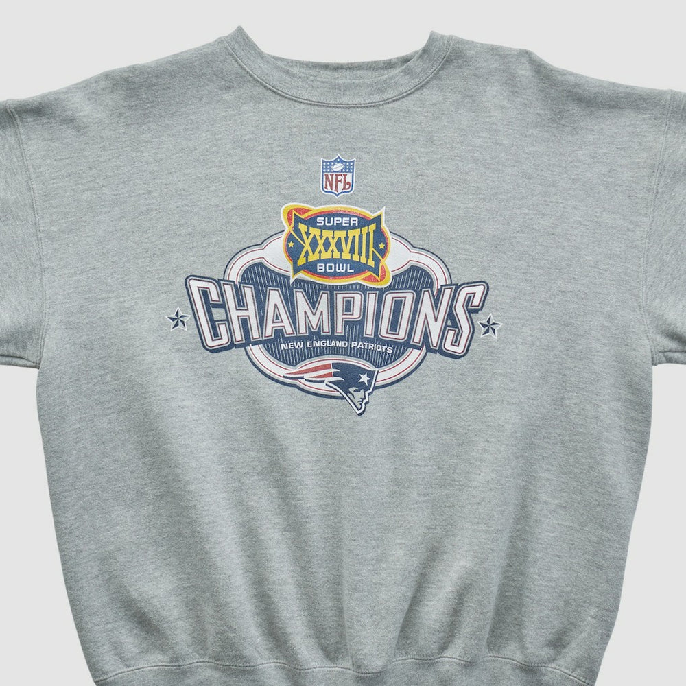 Super Bowl XXXVIII Lee Apparel 2004 Pullover Sweatshirt - Heather Gray Vintage - Fanatics