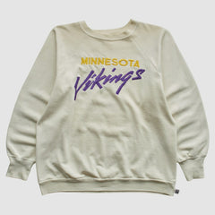 Minnesota Vikings Logo 7 80s Pullover Sweatshirt - White Vintage - Fanatics