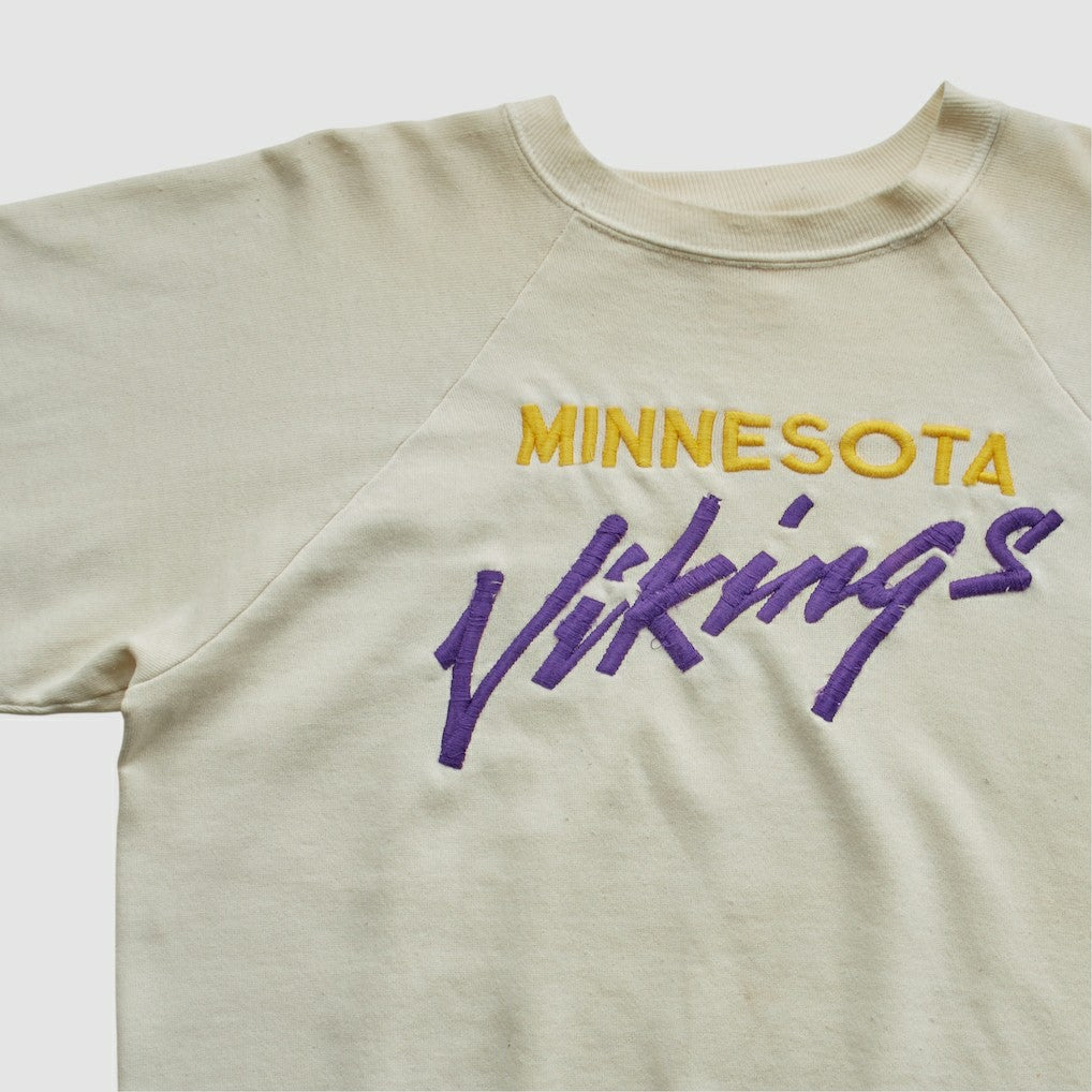 Minnesota Vikings Logo 7 80s Pullover Sweatshirt - White Vintage - Fanatics