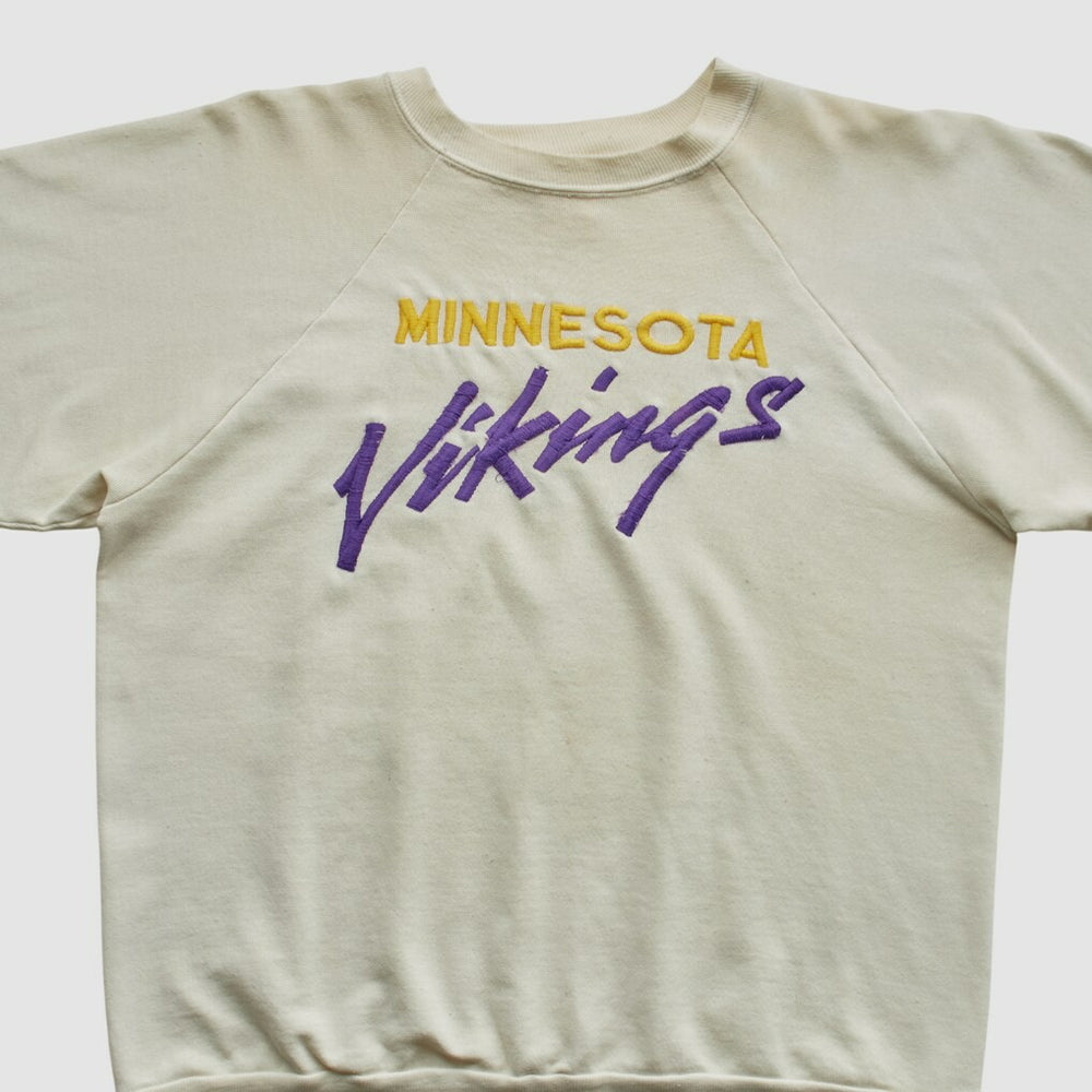 Minnesota Vikings Logo 7 80s Pullover Sweatshirt - White Vintage - Fanatics
