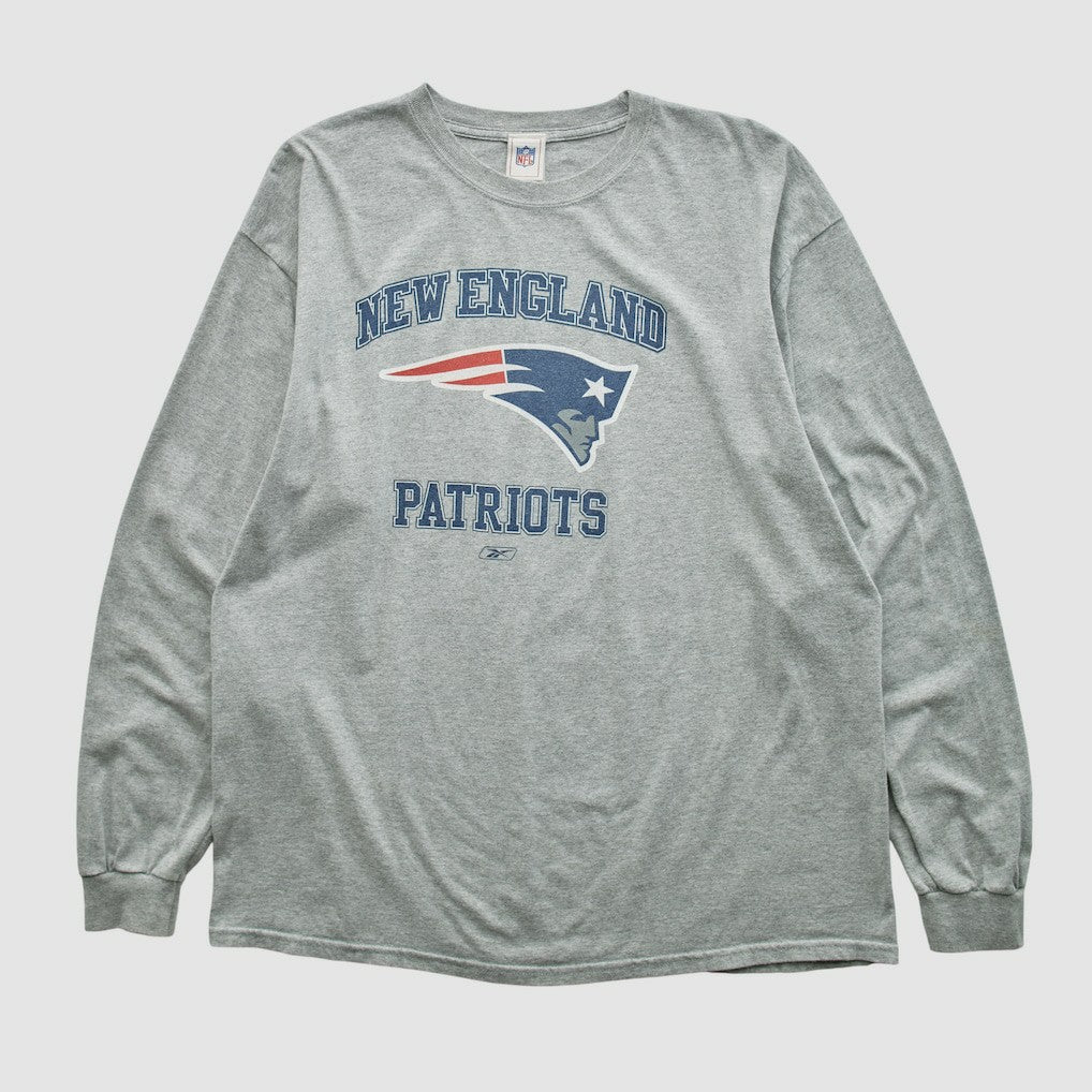 New England Patriots NFL 2000s Long Sleeve T-shirt - Heather Gray Vintage - Fanatics
