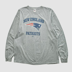 New England Patriots NFL 2000s Long Sleeve T-shirt - Heather Gray Vintage - Fanatics