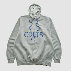 Indianapolis Colts NFL 2000s Hooded Pullover Sweatshirt - Heather Gray Vintage - Fanatics
