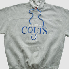 Indianapolis Colts NFL 2000s Hooded Pullover Sweatshirt - Heather Gray Vintage - Fanatics