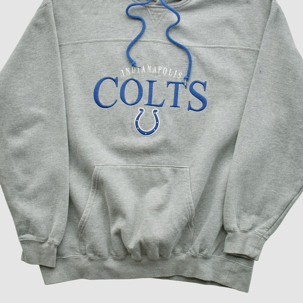 Indianapolis Colts NFL 2000s Hooded Pullover Sweatshirt - Heather Gray Vintage - Fanatics