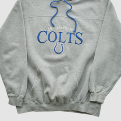 Indianapolis Colts NFL 2000s Hooded Pullover Sweatshirt - Heather Gray Vintage - Fanatics