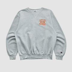Cleveland Browns Champion 90s Pullover Sweatshirt - Heather Gray Vintage - Fanatics